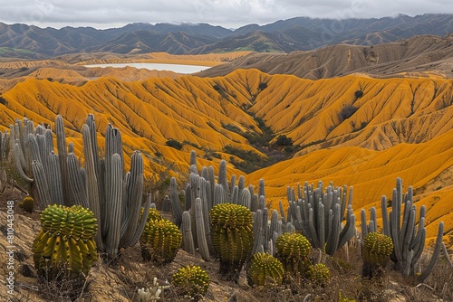 Majestic Cacti Wonderland: A Surreal Desert Mirage