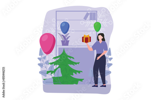 Christmas Day Flat Design Illustration