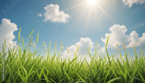 spring background or summer background with fresh grass