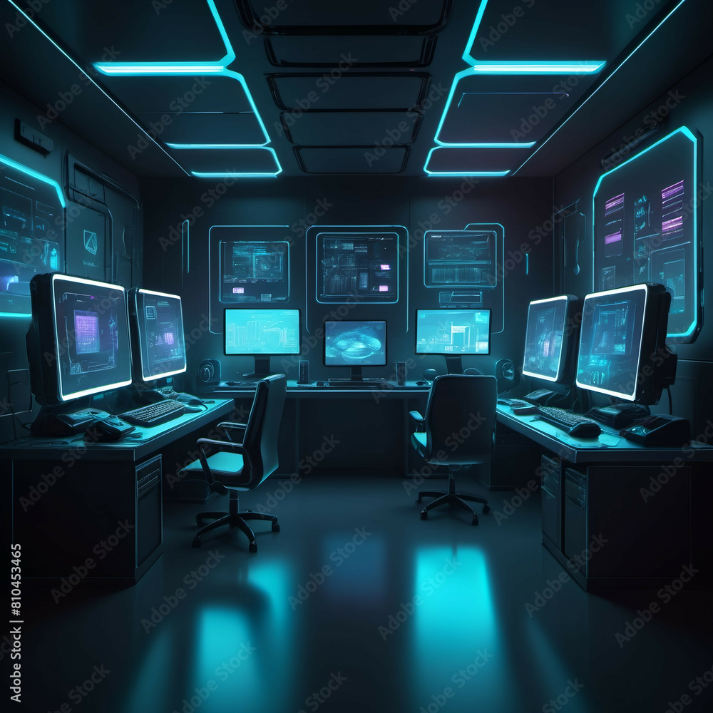 Naklejka premium computer monitor and computer