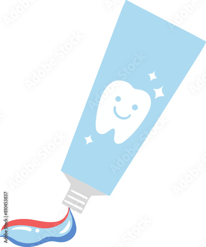 Cute cartoon toothpaste illustration icon