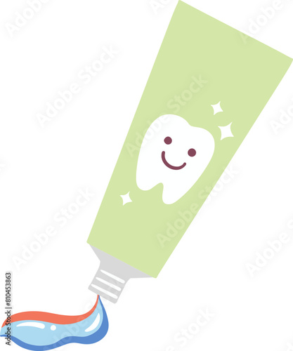 Cute cartoon toothpaste illustration icon