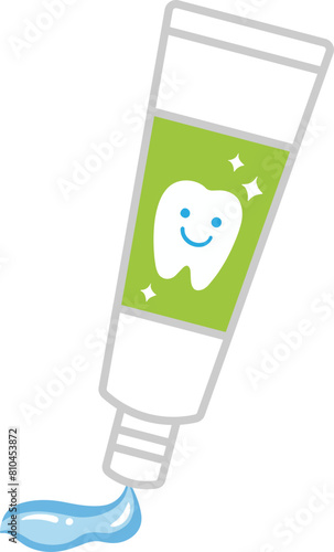 Cute cartoon toothpaste illustration icon