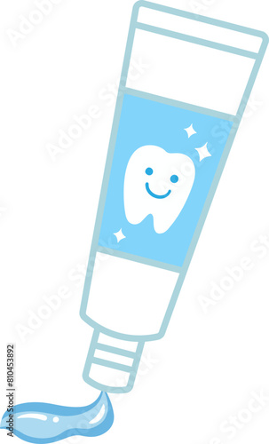 Cute cartoon toothpaste illustration icon