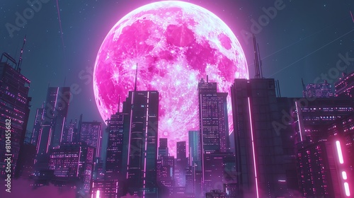 Amidst the neon haze of technology  businesses find success under the pink supermoons watchful eye
