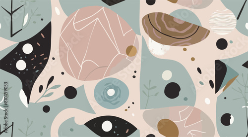 Illustration of Stones - Serene Geometric Patterns - Harmonizing Zen Elements with Clean Design Simplicity. Vector art. EPS 10.