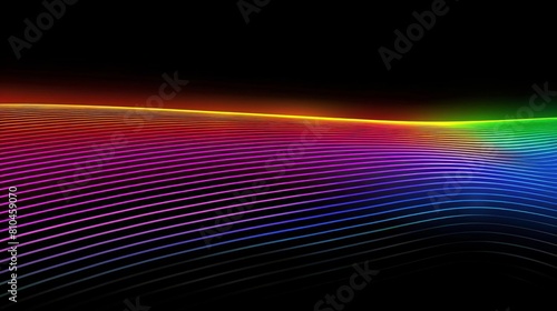 prismatic radiance rainbow gradient in electric field black background abstract illustration photo