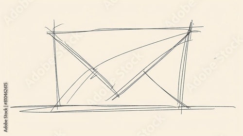 unbroken connection continuous line drawing of mail envelope minimalist sketch art photo