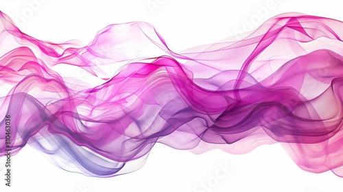 vibrant pink and purple watercolor swashes abstract wave paint border frame design element isolated on white colorful artistic background photo