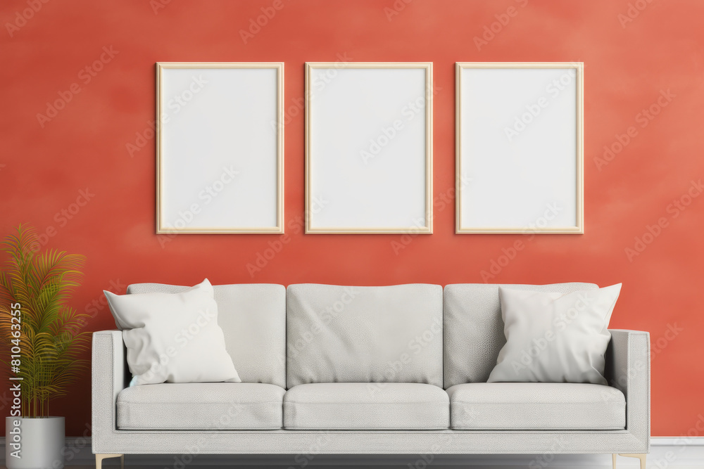 Canvas frame mockup at living room Canvas frame mockup at living room