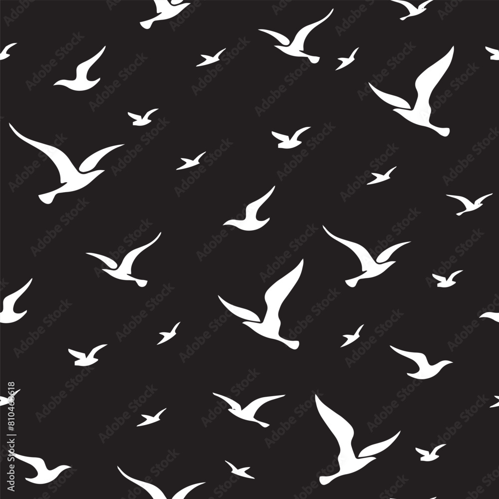 Seamless Pattern With Flying Birds Seamless Pattern With Flying Birds