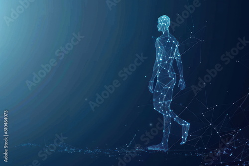 digital human body, anatomy blue background, man 3d © waranyu
