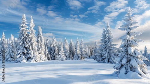 Wallpaper Mural winter wonderland breathtaking panorama of dense snowcovered forest landscape Torontodigital.ca