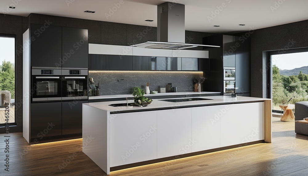 A Chef's Dream: A Well-Equipped Modern Kitchen with Induction Hob A Chef's Dream: A Well-Equipped Modern Kitchen with Induction Hob