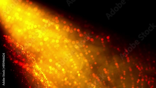 Gold light and dust. Computer generated 3d render