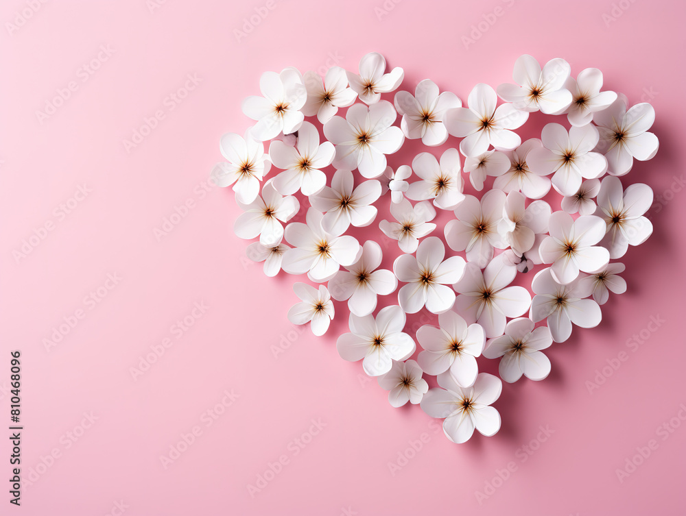 Pink heart shape made from flowers Pink heart shape made from flowers