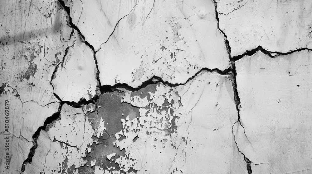 Obraz premium Cement wall with cracks, imperfections.