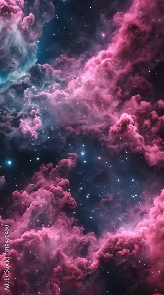 Abstract Cosmic Nebula in Blue and Pink Hues Abstract Cosmic Nebula in Blue and Pink Hues