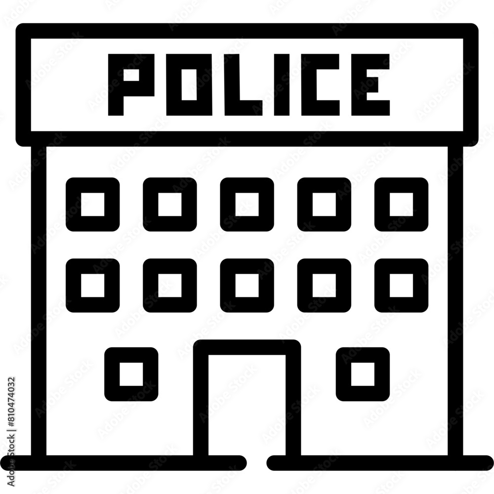 Police Building Icon Police Building Icon
