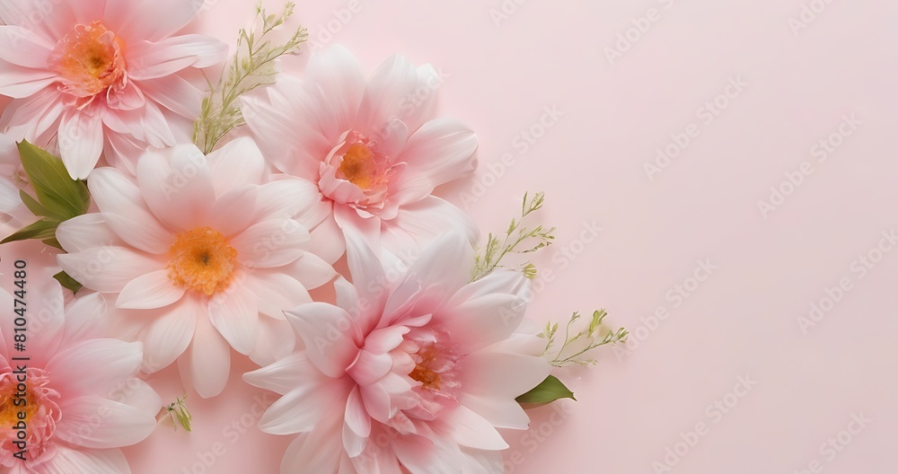 A delicate arrangement of flowers and green foliage set against a soft background (4)