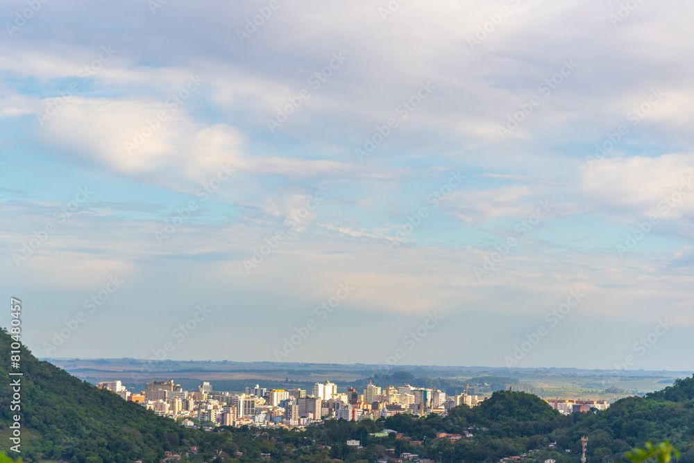 Fototapeta premium View of the city of Santa Maria RS Brazil from the Itaara viewpoint