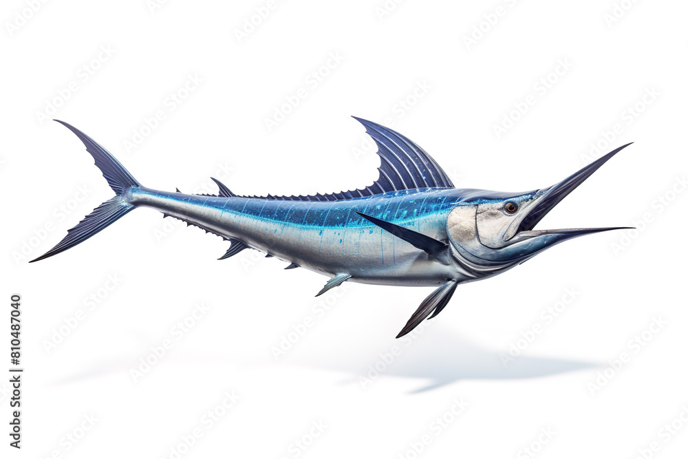 Image of a swordfish isolated on white background. Fresh fish. Underwater animals. Generative AI. Image of a swordfish isolated on white background. Fresh fish. Underwater animals. Generative AI.