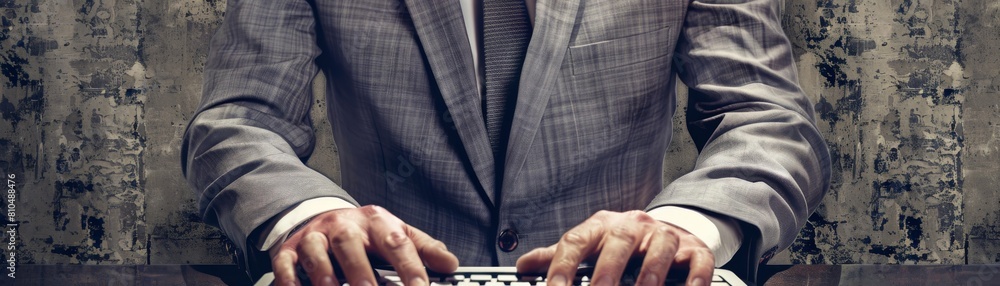 Generate an image of a businessman CEO dressed in a charcoal grey suit, visible from the torso up, with one hand on the other arm Generate an image of a businessman CEO dressed in a charcoal grey suit, visible from the torso up, with one hand on the other arm