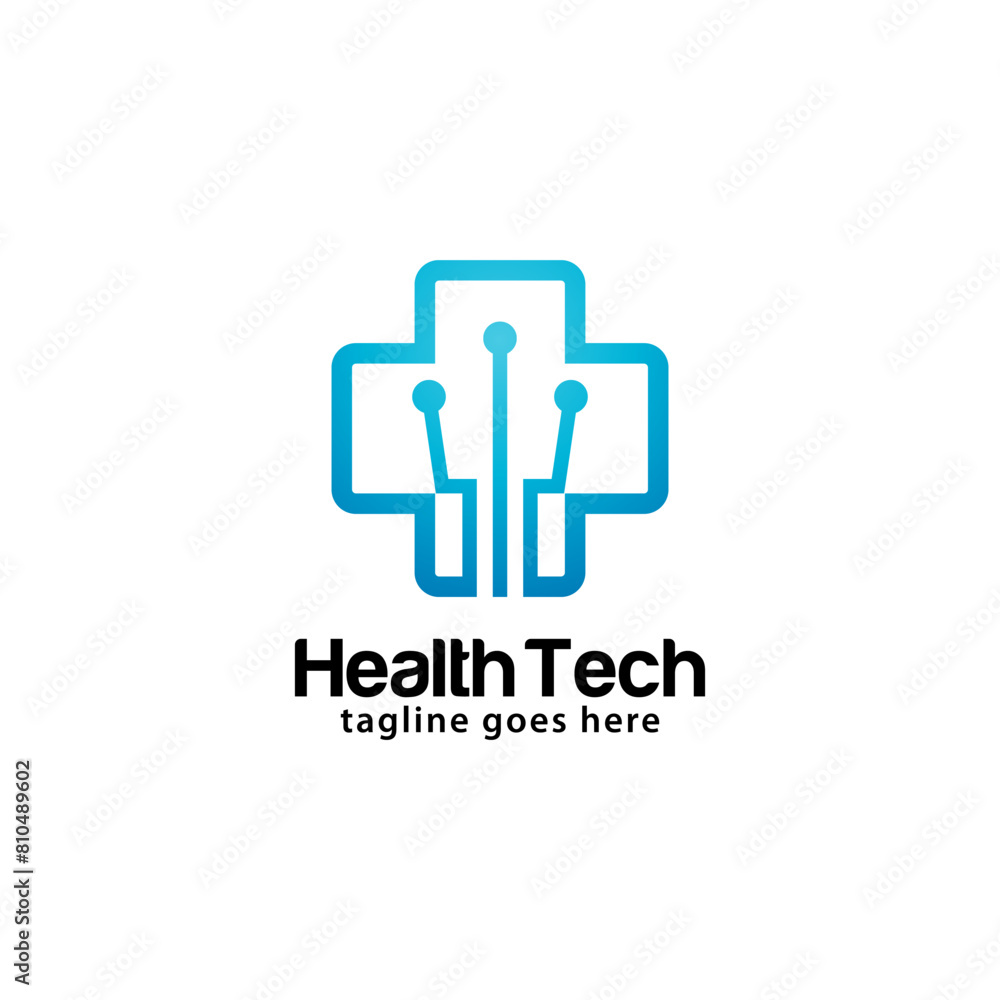 Health tech logo design template Health tech logo design template