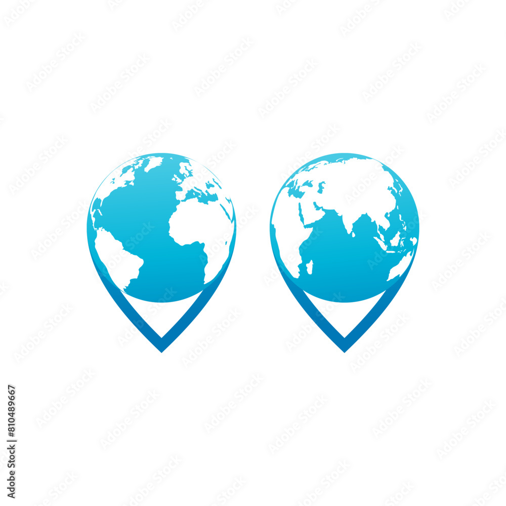 World point logo design template World point logo design template