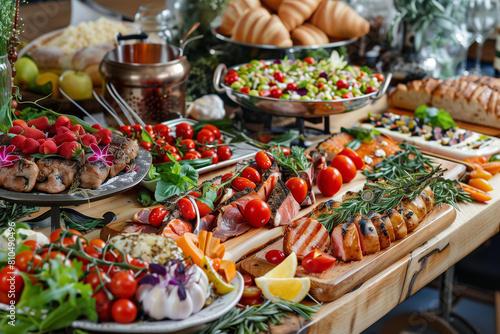 Buffet food on the table, catering food