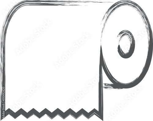 日用品関連の筆書きイラスト　トイレットペーパー