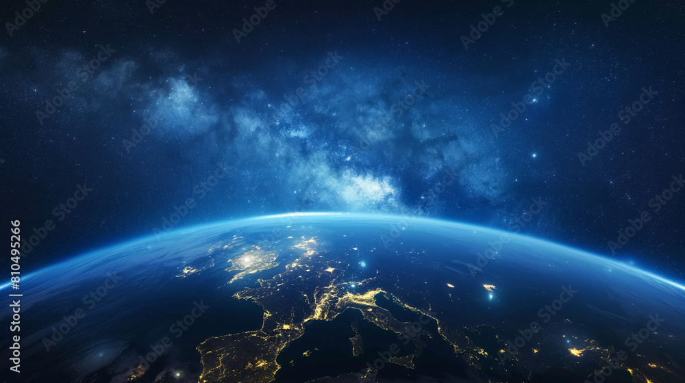 Fototapeta premium space view of planet earth, beautiful space wallpaper 