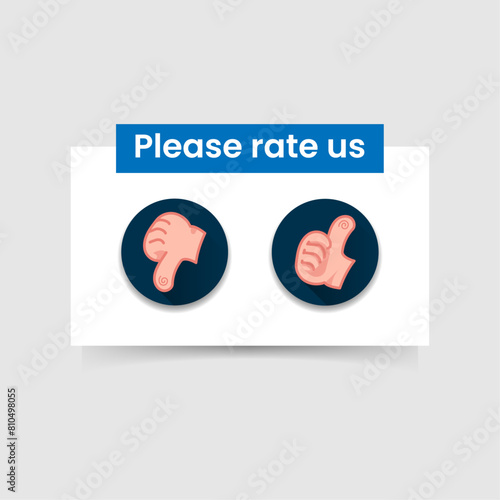 customer or user satisfaction survey. like and dislike, Thumbs up down buttons concept illustration flat design. simple modern graphic element for ui, infographic, icon