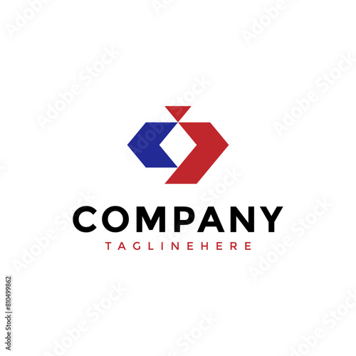 Vector geometric of letter D J initial logo for accounting business logo design template