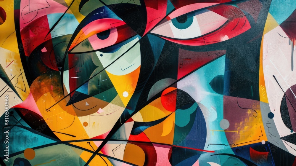 Fototapeta premium Dynamic Abstract Composition Inspired by Street Art
