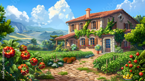 Organic farm to table experience at the restaurant,vector image © ak159715