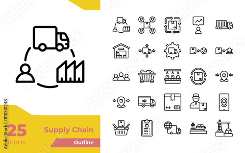 Supply Chain Outline Icons