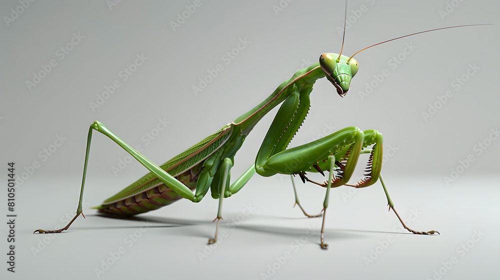 closeup view of mantis on the isolated background closeup view of mantis on the isolated background