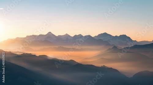 Majestic Mountain Range at Sunrise