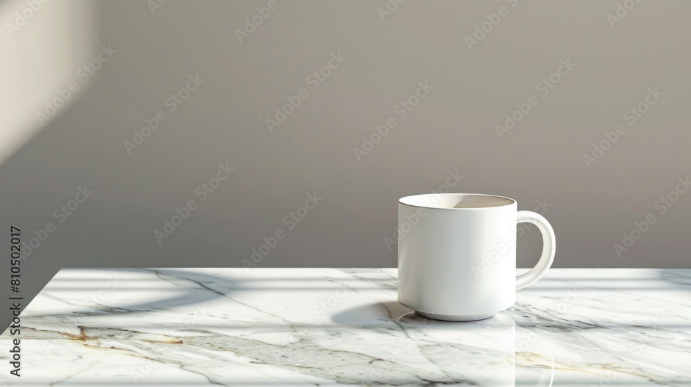 Minimalist Coffee Cup on Marble Table Minimalist Coffee Cup on Marble Table