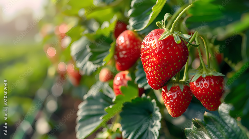 Tasty sweet organic pink strawberry plants growth in big Dutch greenhouse, everyday harvest,vector image Tasty sweet organic pink strawberry plants growth in big Dutch greenhouse, everyday harvest,vector image