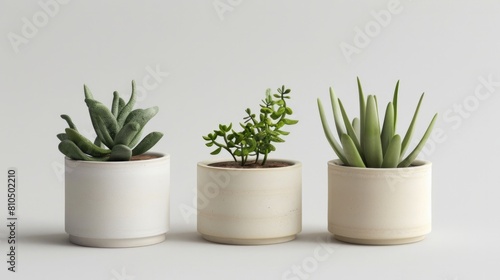 Minimalist Plant Arrangement in Ceramic Pots