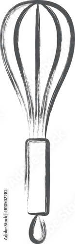 日用品関連の筆書きイラスト　泡立て器