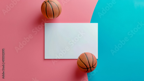basketball themed lunch invitation card photo