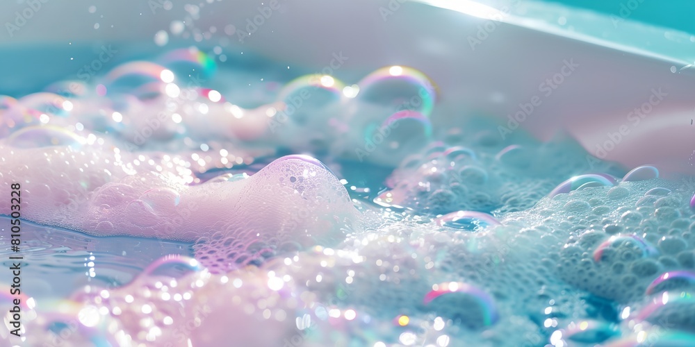 Fototapeta premium a close up of a tub of soap bubbles