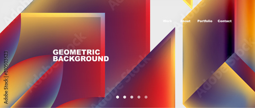 Colorful gradients with abstract geometric shapes. Vector Illustration For Wallpaper, Banner, Background, Card, Book Illustration, landing page