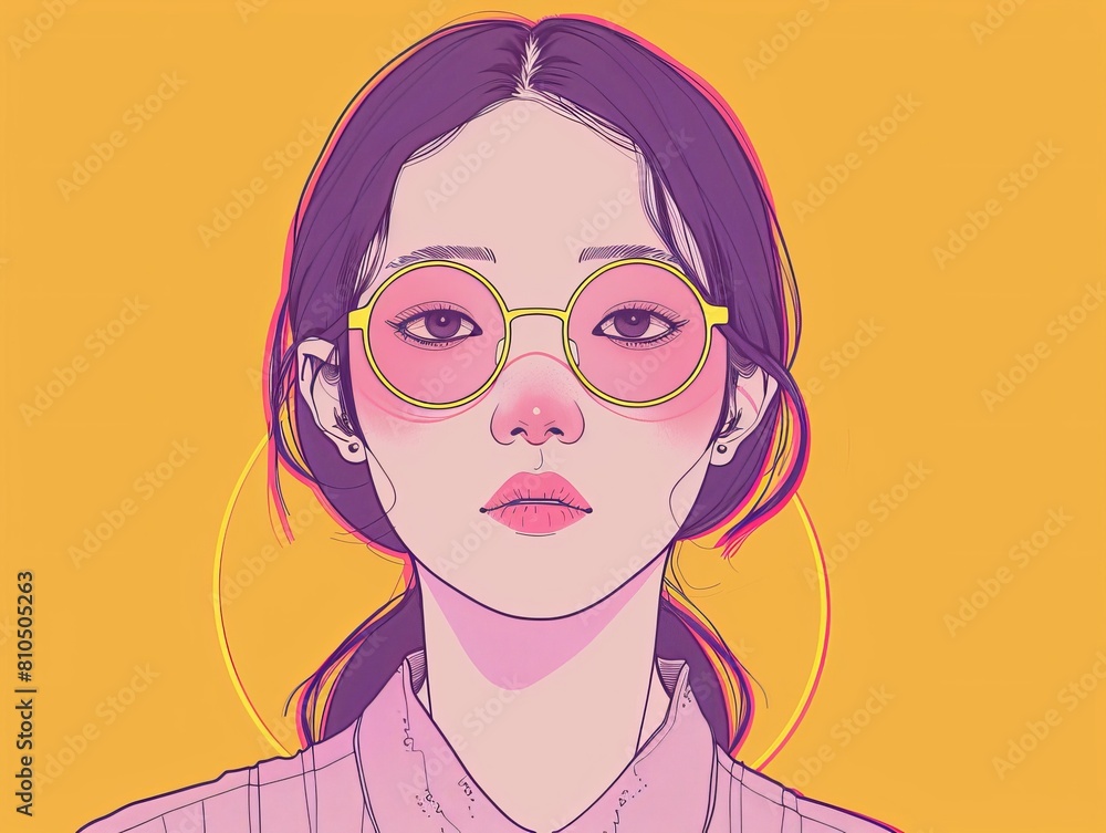 Hipster housewife prepares vibrant Gaeng Keow Wan dish with violet magic. Pink and yellow hues add whimsical charm. Hipster housewife prepares vibrant Gaeng Keow Wan dish with violet magic. Pink and yellow hues add whimsical charm.