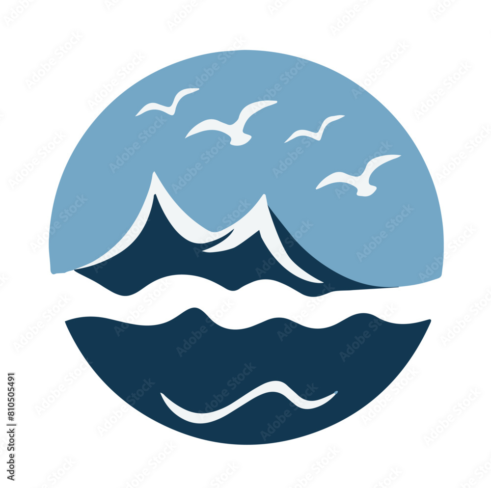 Nautical Theme Vector Circle Design Nautical Theme Vector Circle Design