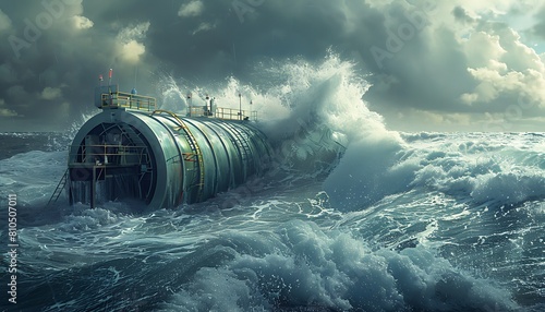 Freeze the moment as a wave energy device harnesses the power of the sea photo