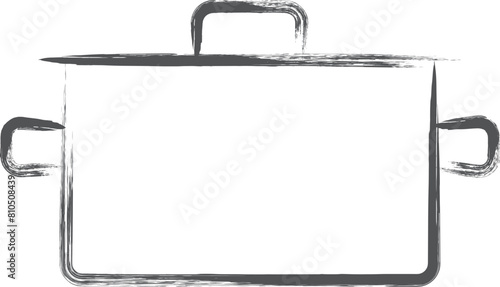 日用品関連の筆書きイラスト　鍋